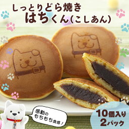 【ふるさと納税】冷凍しっとりどら焼きはちくん（こしあん）10個入り×2パック　【60P5604】 和菓子 スイーツ 東北センバ 秋田県 大館市 ご当地グルメ ギフト プレゼント 送料無料