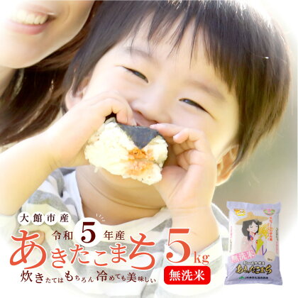 米 無洗米 5kg あきたこまち 白米 令和5年産 秋田県産 国産 お取り寄せ 精米 食品 おにぎり 粘り 弾力 もちもち 冷めてもおいしい 洗う手間なし 専用箱付き 東北 秋田県 送料無料 農協 JAあきた北精米センター