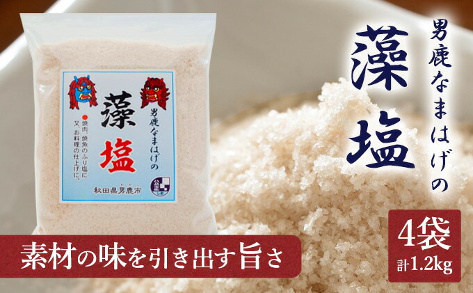 【ふるさと納税】男鹿なまはげの藻塩300g×4袋（ポリ袋入り）　【調味料・海塩・塩】