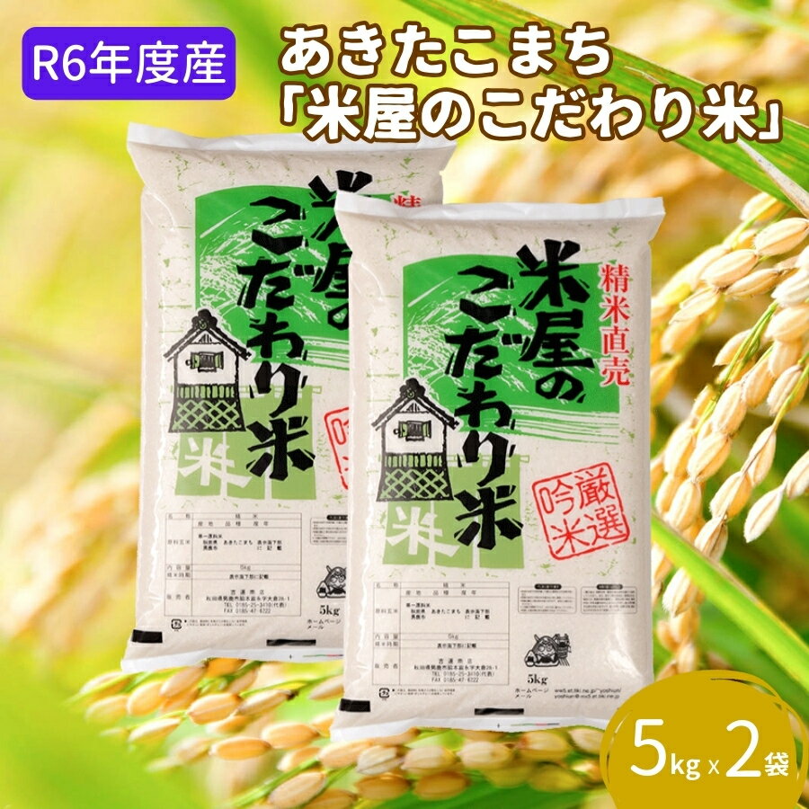 【ふるさと納税】令和5年産『米屋のこだわり米』 あきたこまち 白米 5kgx2袋 吉運商店 秋田県 男鹿市　【お米・あきたこまち・白米・米】　お届け：2023年11月1日から2024年10月31日まで