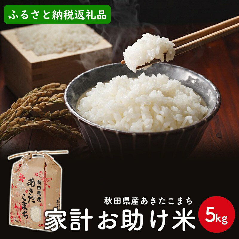 【ふるさと納税】家計お助け米 令和5年産 あきたこまち 精米 5kg 秋田県 男鹿市 【こまちライン】　【 お米 大好評 家計 優しい 価格 小粒 旨み 濃縮 冷めても おいしい お弁当 一等米 】