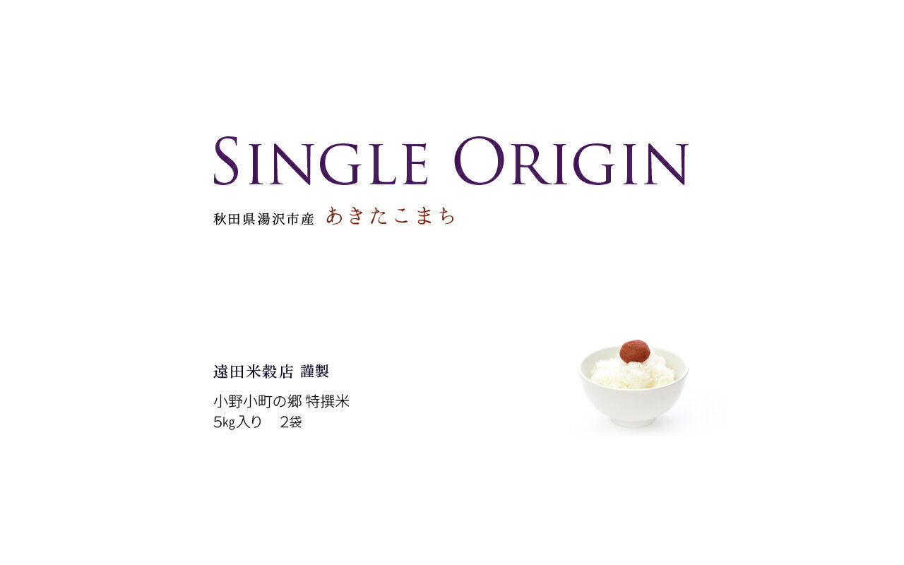 【ふるさと納税】令和5年産米 小野小町の郷特撰米あきたこまち 5kg×2袋 ふるさと納税 秋田県 あきたこまち 米 小野小町 B6-2201