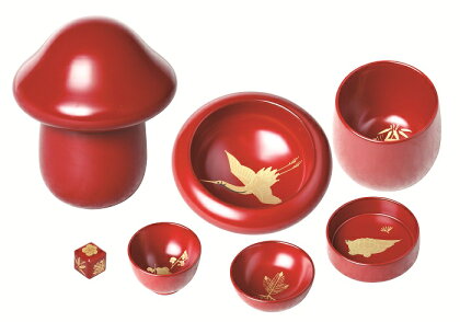 川連漆器 きのこ盃(寿次郎漆工芸)