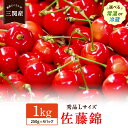 【ふるさと納税】【2025年配送分先行受付】 朝採り 厳選 さくらんぼ 佐藤錦 (秀Lサイズ・250g×4パック) 2025年6月後半頃より発送 品質日本一と市...