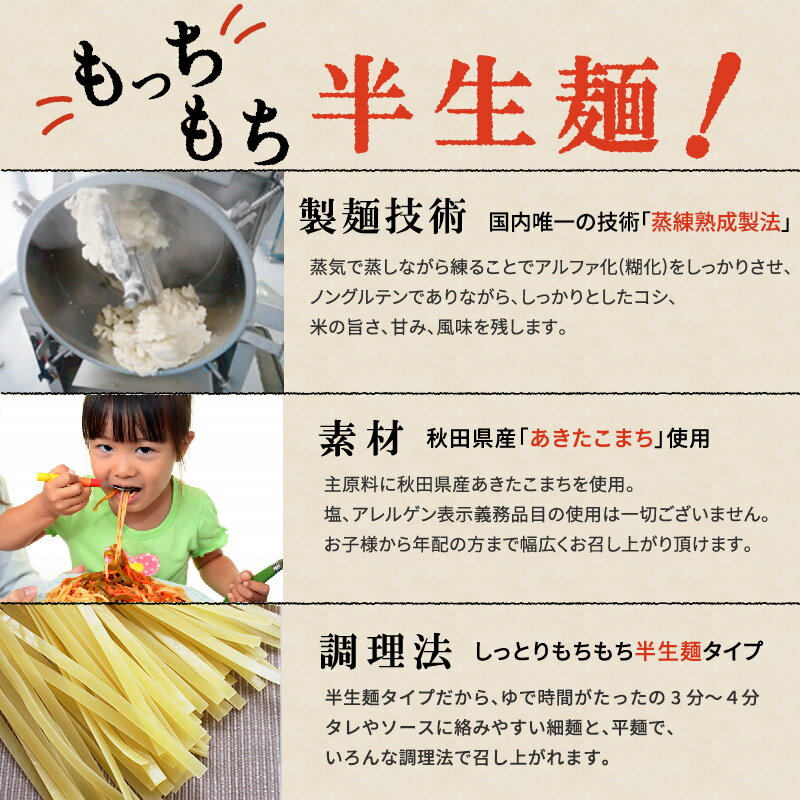 【ふるさと納税】こまち麺パスタ フェットチーネ 250g 10袋セット グルテンフリー 秋田県産 あきたこまち お米 を使った パスタ 麺 乾麺 【(株)波里】[B2-15501]