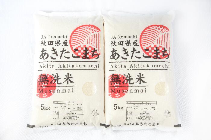 [令和5年産米][定期便5ヶ月]秋田県産あきたこまち(無洗米)5kg×2袋[I2501]