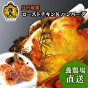 【ふるさと納税】 比内地鶏 ローストチキン & ハンバーグ F 鶏肉 比内地鶏 鶏肉 郷土料理 ローストチキン 丸鶏 お手軽 簡単 天然塩 ハーブ お中元 お歳...