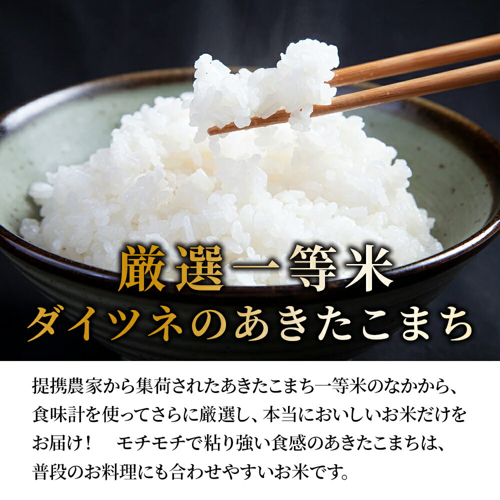 厳選一等米 100％使用　【ふるさと納税】 令和7年産 あきたこまち 精米 5kg 10kg 20kg 単品 3ヶ月 6ヶ月 米 新米 厳選一等米 ダイツネ 1袋 5kg 入り 選べる内容量 定期 定期便 小分け 白米 備蓄 真空 真空パック お米 県産米 国産米 秋田県 あきた 鹿角市 鹿角 送料無料 【大里恒三商店】