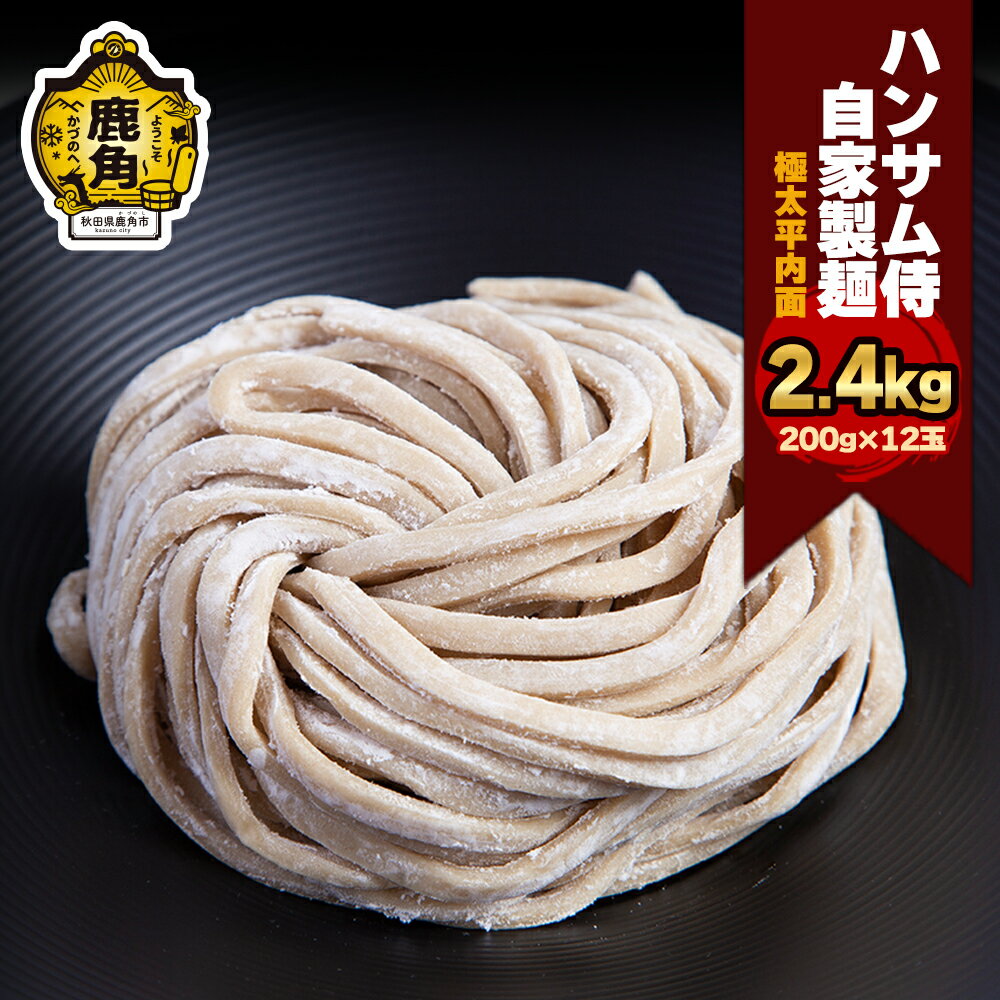【ふるさと納税】 ハンサム侍 自家製麺 「 極太平打麺 」6袋(1袋2玉入) 麺 中華 ラーメン 拉麺 極太 太麺 平打ち 平打麺 おかず おつまみ 食べやすい お歳暮 グルメ ギフト 故郷 秋田 あきた 鹿角市 鹿角 極太 自家製 送料無料 【ハンサム侍】