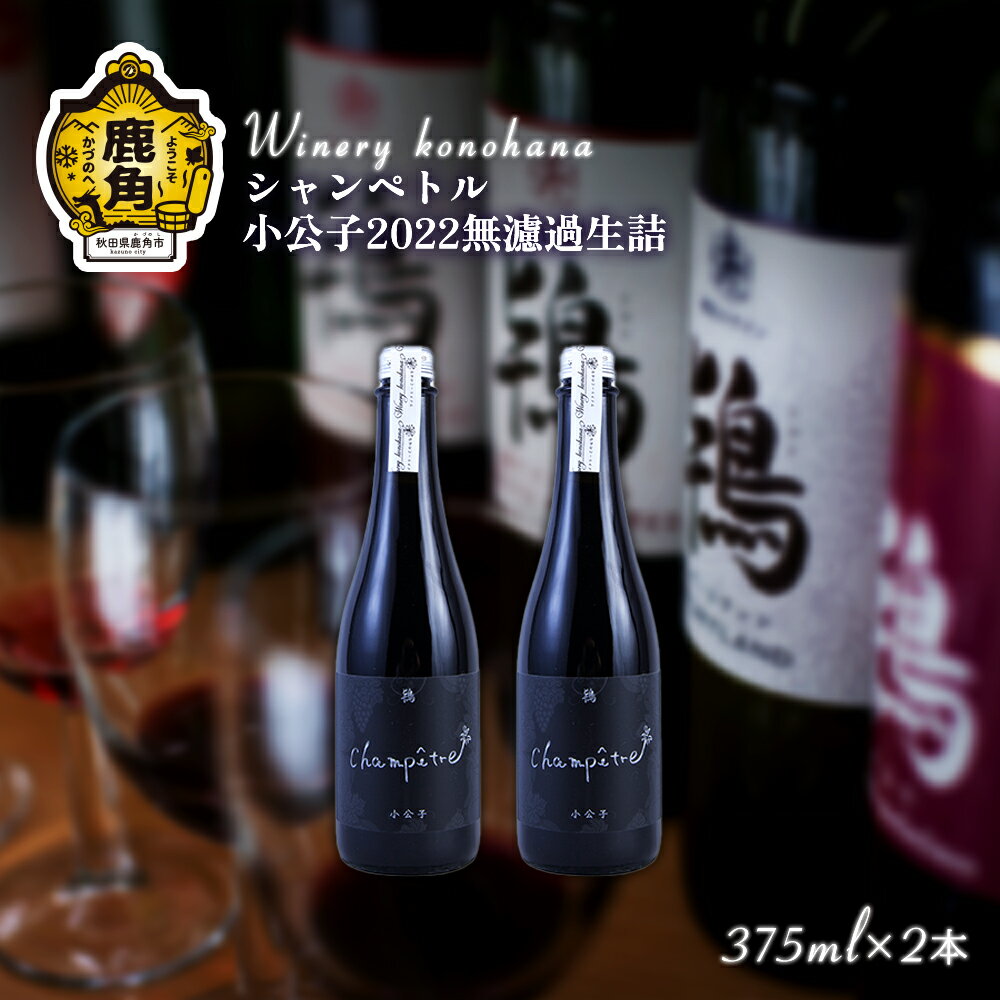 シャンペトル 小公子2022無濾過生詰 赤 辛口(微発砲)375ml × 2本 小公子 ワイン 飲みやすい ぶどう 県産ブドウ お中元 お歳暮 お取り寄せ 母の日 父の日 グルメ ギフト 秋田 鹿角市 送料無料 MKpaso[ワイナリーこのはな]