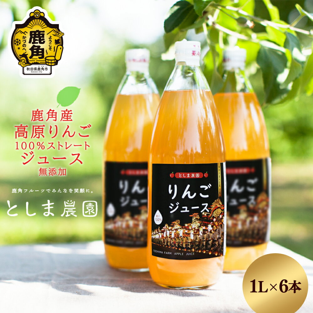 【ふるさと納税】 鹿角産 高原りんごジュース 1L × 6本