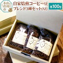 【ふるさと納税】自家焙煎コーヒー豆ブレンド3種セット(豆)各100g