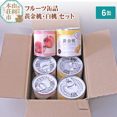 楽天ふるさと納税　【ふるさと納税】Sanuki フルーツ缶詰 詰め合わせ 6缶セット(黄金桃、白桃)