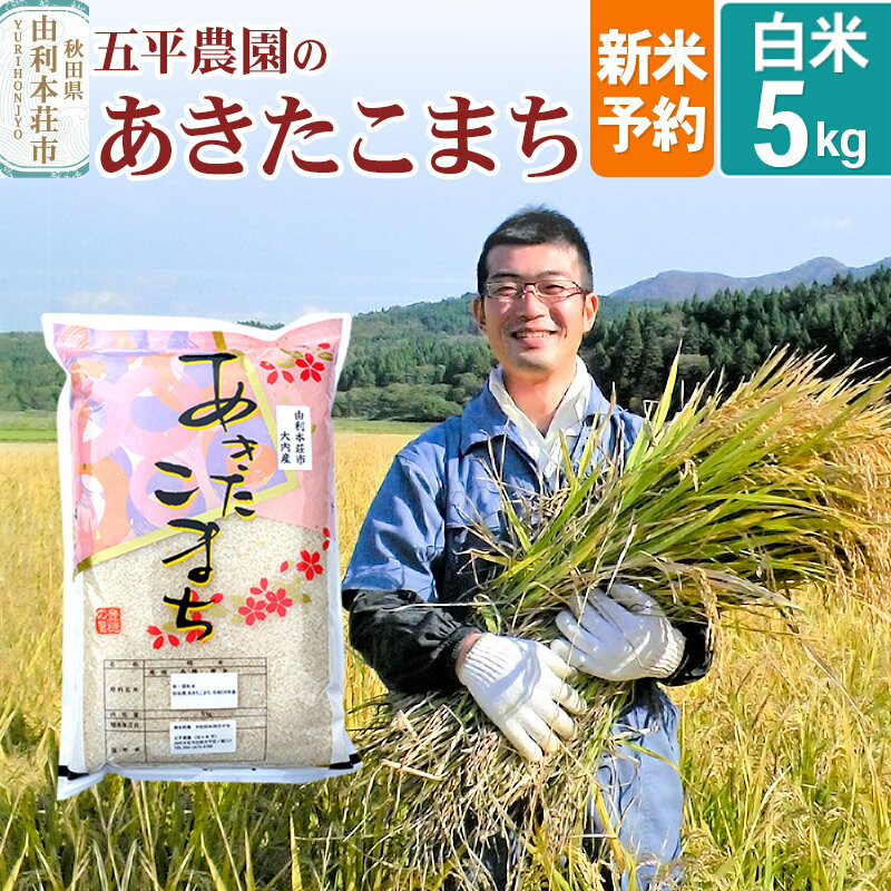 [新米予約][12月頃より順次発送予定][白米] 令和6年産 秋田県産 五平農園の あきたこまち 5kg