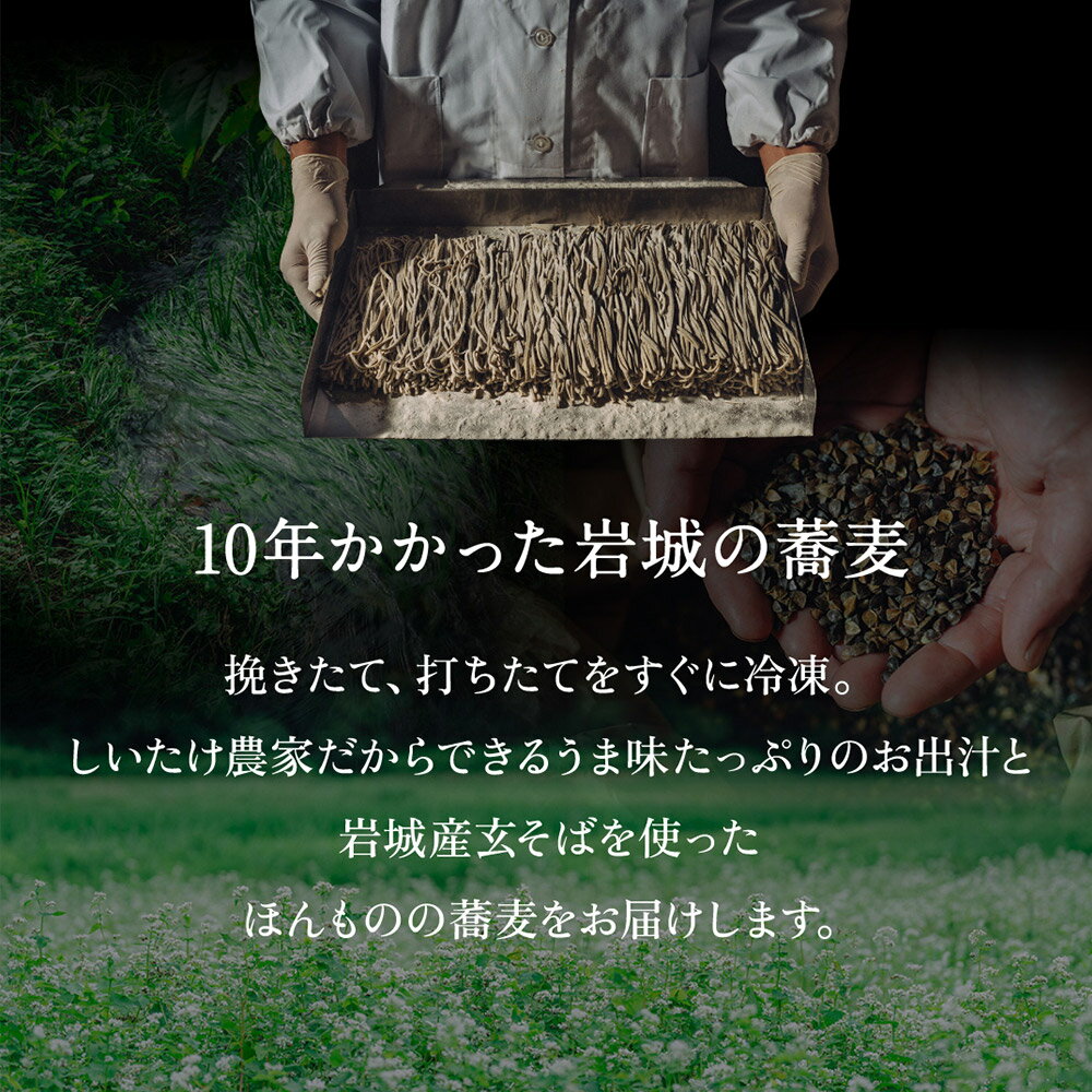 【ふるさと納税】岩城の★HOSHIそば 原木しいたけ出汁つゆセット 4人前 原木乾しいたけスライス付き