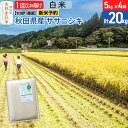 【ふるさと納税】《令和7年産 新米予約》【白米】ササニシキ 20kg(5kg×4袋) 秋田県 由利本荘市産 令和7年産 真空パック 岩城町農園