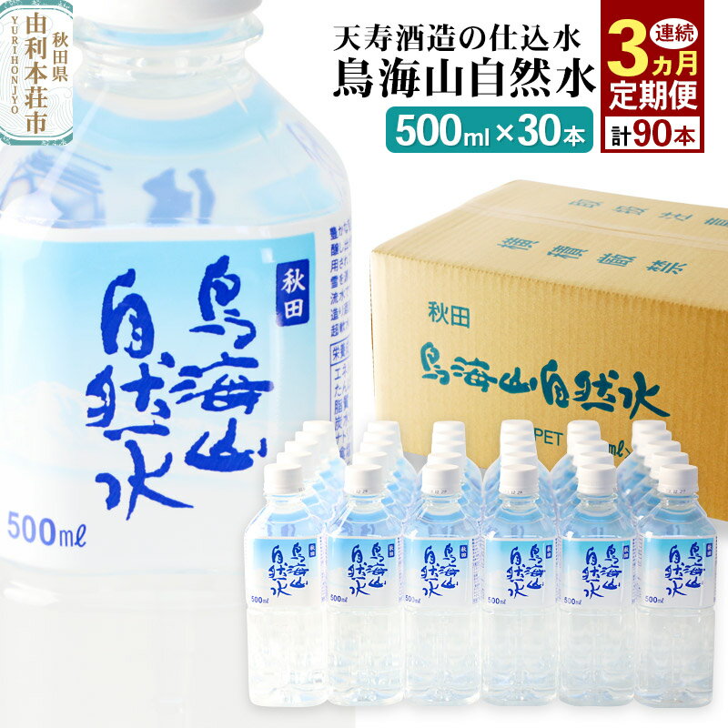 【ふるさと納税】鳥海山自然水(500ml)30本×3か月連続 計90本