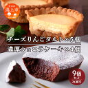 【ふるさと納税】 チーズりんごタルト&濃厚ショコラケーキ 計 9個 セット 洋菓子 お菓子 ケーキ チーズケーキ チーズ チョコレート 詰..