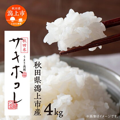 《期間限定》 サキホコレ 精米 4kg（ 2kg × 2袋 ） 白米 お米 コメ 小分け 旬 新鮮 グルメ おいしい もちもち 甘い 一人暮らし 潟上市産 秋田県産 おすすめ ふるさと 潟上市 秋田 送料無料 【鐙惣米穀店】