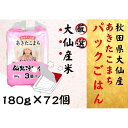 【ふるさと納税】秋田県大仙市産あきたこまち パックごはん 180g×72個 | お米 こめ 白米 食品 人気 おすすめ 送料無料