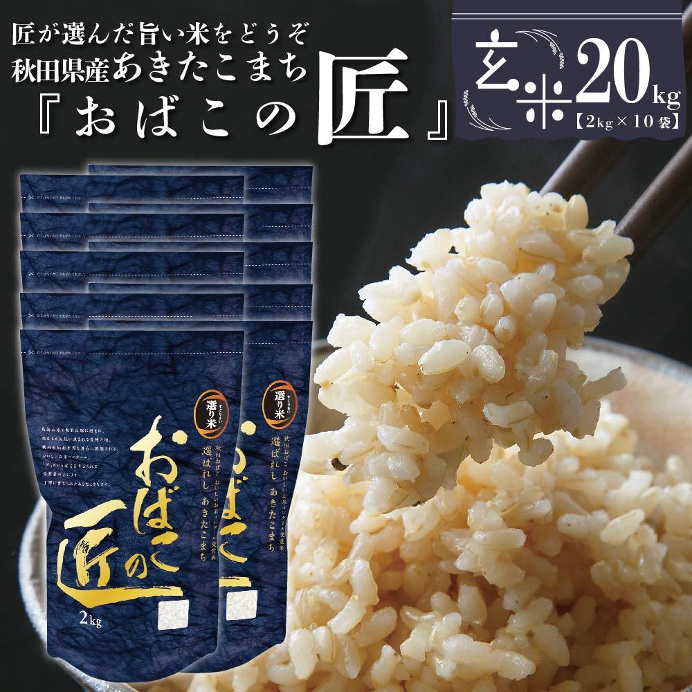 【ふるさと納税】秋田県産おばこの匠あきたこまち　20kg （2kg×10袋）玄米【令和5年産】