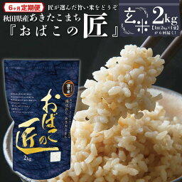 【ふるさと納税】【6ヶ月定期便】秋田県産おばこの匠あきたこまち　2kg （2kg×1袋）玄米