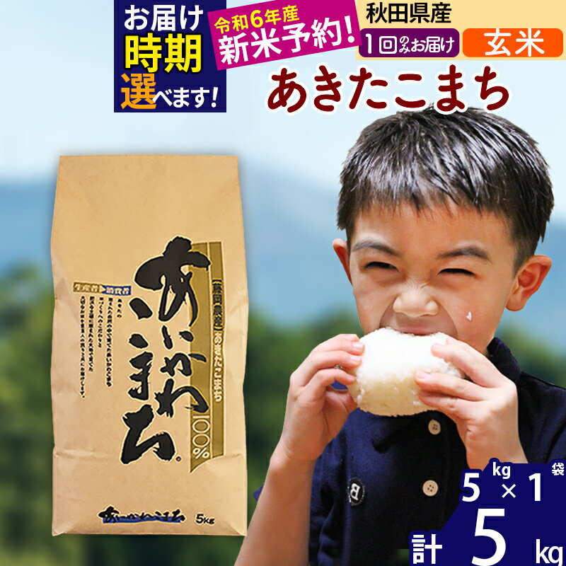 18位! 口コミ数「8件」評価「4.38」※令和6年産 新米予約※秋田県産 あきたこまち 5kg【玄米】(5kg小分け袋) 【1回のみお届け】2024産 お米 藤岡農産