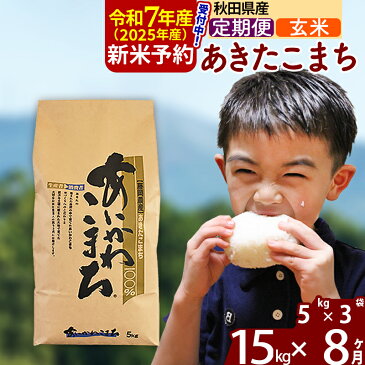 【ふるさと納税】 《定期便8ヶ月》 【玄米】 秋田県産 あきたこまち 15kg (5kg×3袋)×8回 計120kg 令和3年産 時期選べる新米 令和4年 お届け周期調整可能 隔月に調整OK 一等米 8か月 8ヵ月 8カ月 8ケ月 15キロ お米