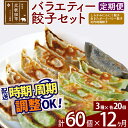 【ふるさと納税】【定期便12ヶ月】バラエティー餃子セット 3種×各20個 計60個 お届け時期選べる