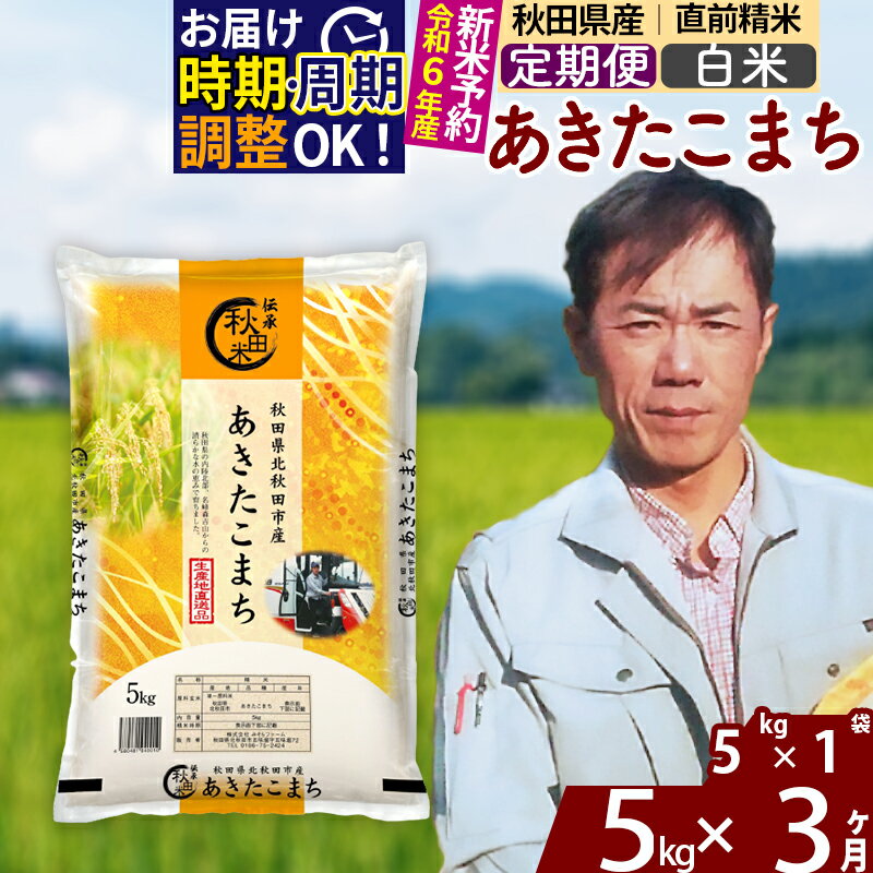 【ふるさと納税】※令和6年産 新米予約※《定期便3ヶ月》秋田