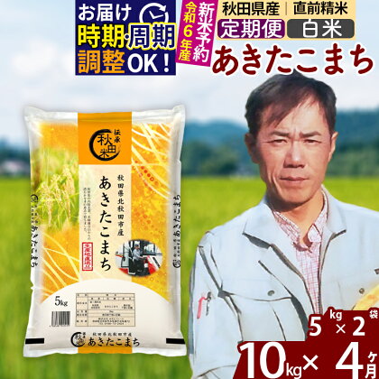 ※令和6年産 新米予約※《定期便4ヶ月》秋田県産 あきたこまち 10kg【白米】(5kg)2024年産 お届け周期調整可能 隔月に調整OK お米 みそらファーム