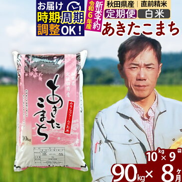 【ふるさと納税】 《定期便8ヶ月》 【白米】 秋田県産 あきたこまち 90kg (10kg×9袋)×8回 計720kg 令和3年産 時期選べる新米 令和4年 お届け周期調整可能 隔月に調整OK 一等米 8か月 8ヵ月 8カ月 8ケ月 90キロ お米