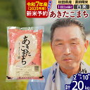【ふるさと納税】※令和7年産 新米予約※秋田県産 あきたこまち 20kg【白米】(2kg小分け袋)【1回のみお届け】2025年産 お届け時期選べる お米 おおもり