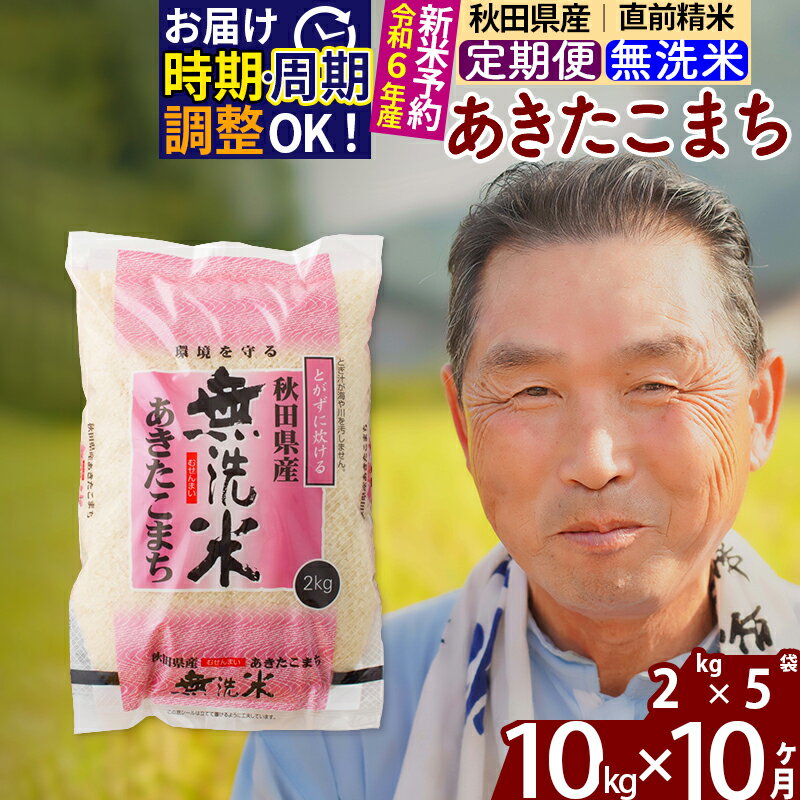 【ふるさと納税】※令和6年産 新米予約※《定期便10ヶ月》秋田県産 あきたこまち 10kg【無洗米】(2kg小...