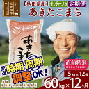 【ふるさと納税】 【七分づき】 《定期便12ヶ月》 秋田県産あきたこまち60kg(5kg×12袋)×12回 食べやすい玄米食 一等米 農産物検査員がいるお店 12か月 12ヵ月 12カ月 12ケ月 60キロ お米