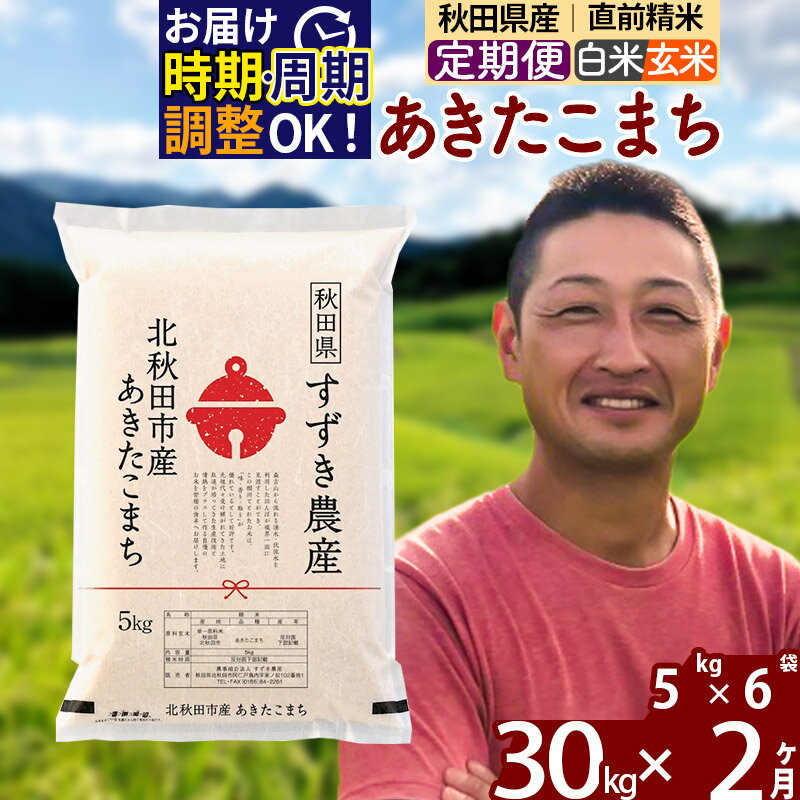 【ふるさと納税】※令和6年産 新米予約※《定期便2ヶ月》秋田