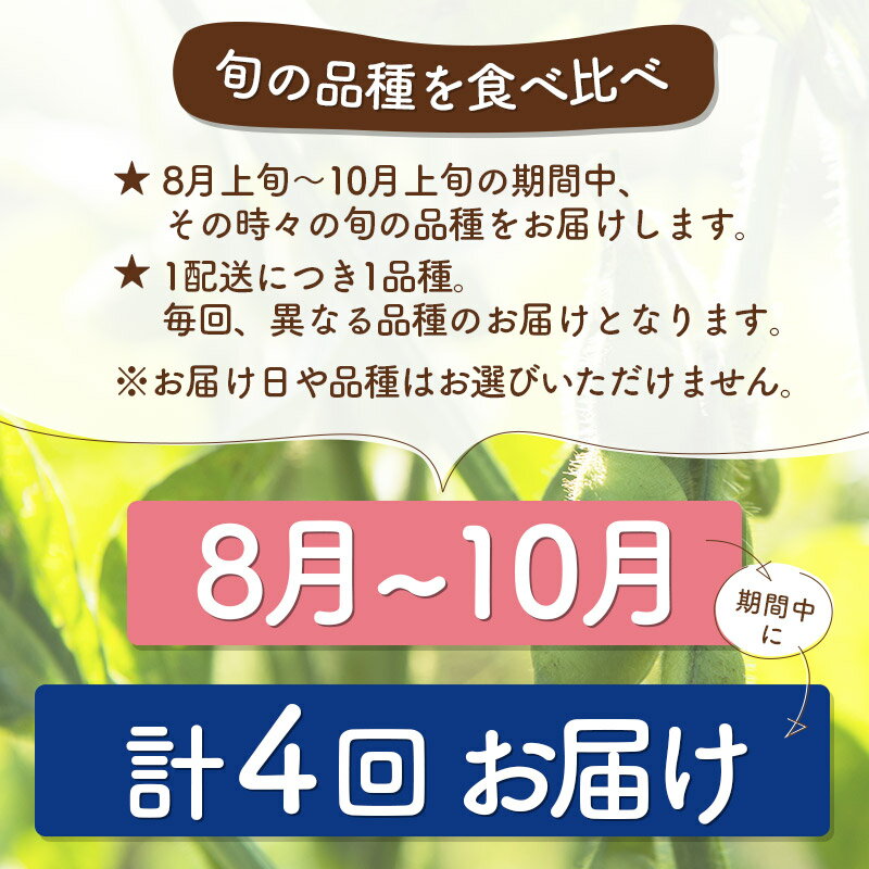 【ふるさと納税】《定期便4回》旬の枝豆1kg食べ比べ定期便（1品種×4回）冷蔵 生でお届け えだ豆 レンジでチン おつまみ