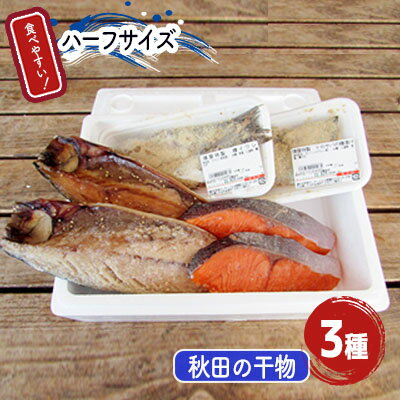 【ふるさと納税】《お試し・おひとり様用》食べやすいハーフサイズ 秋田の干物 詰合せ 「うまいものセット」(とろサバ 銀鮭 )　【魚貝類・干物・鯖・サバ・漬魚】
