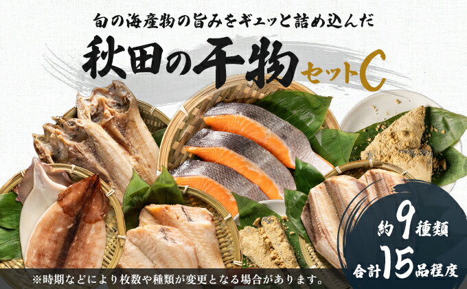 【ふるさと納税】秋田の干物セットC（9種 セット 人気 詰合せ 詰め合わせ さば カレイ 鮭）　【サーモン 鮭 魚貝類 干物 一夜干し】