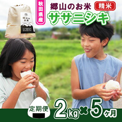 【ふるさと納税】秋田県産ササニシキ（精米）郷山のお米2kg×5ヶ月定期便（5回 5ヵ月）　【定期便・米 お米 ササニシキ】