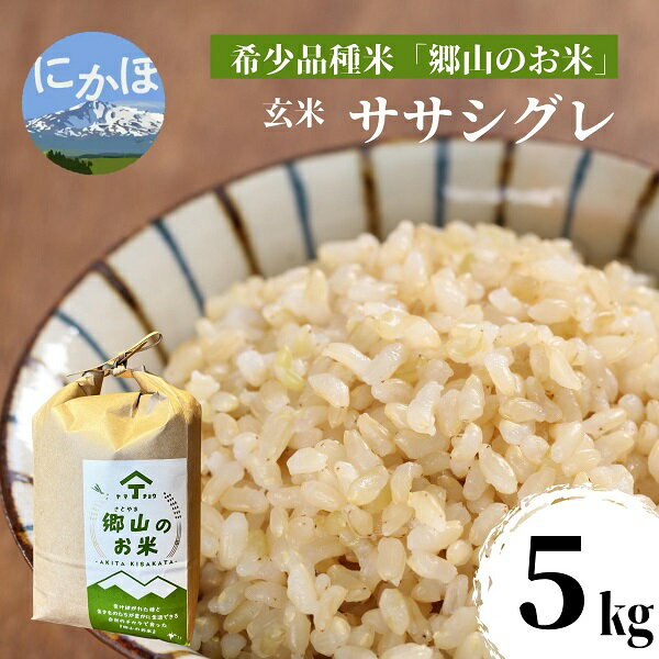 【ふるさと納税】【希少品種米】ササニシキの親　農薬不使用のササシグレ「郷山のお米」5kg（玄米）　...