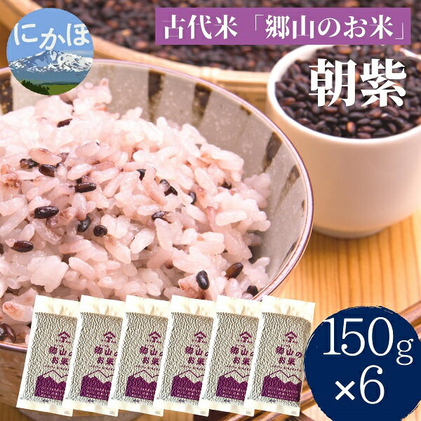 【ふるさと納税】【古代米】農薬不使用の朝紫「郷山のお米」900g　【 お米 農薬不使用 自然食品 モチ米 】