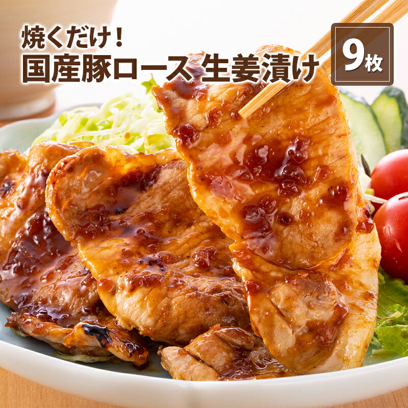 伊藤肉屋 国産豚ロース 生姜漬け 9枚 晩御飯 夕飯 簡単 おつまみ おかず 味付け 手軽 便利 肉料理 豚肉