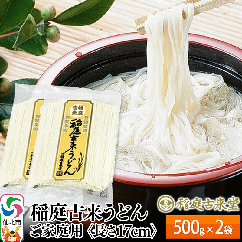 稲庭古来うどん ご家庭用 袋入り500g×2袋 [長さ 17cm] 稲庭うどん 麺 [ゆうパケット]