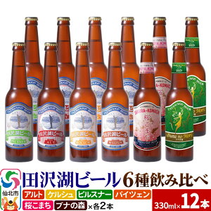【ふるさと納税】世界一受賞入り！田沢湖ビール 6種 飲み比べ 330ml 12本セット
