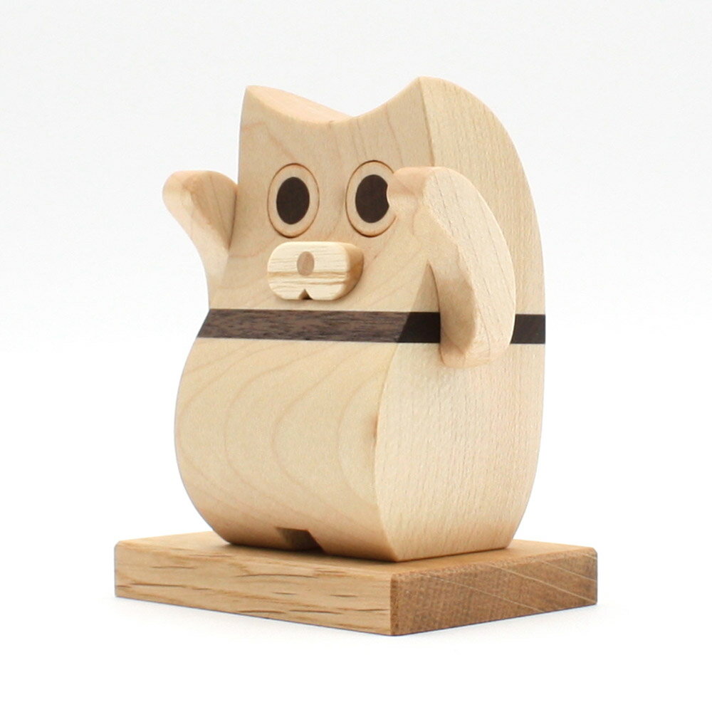 【ふるさと納税】木の招き猫＜あきた芸術村 森林工芸館＞