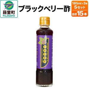 【ふるさと納税】ブラックベリー酢（185ml×3本）5セット