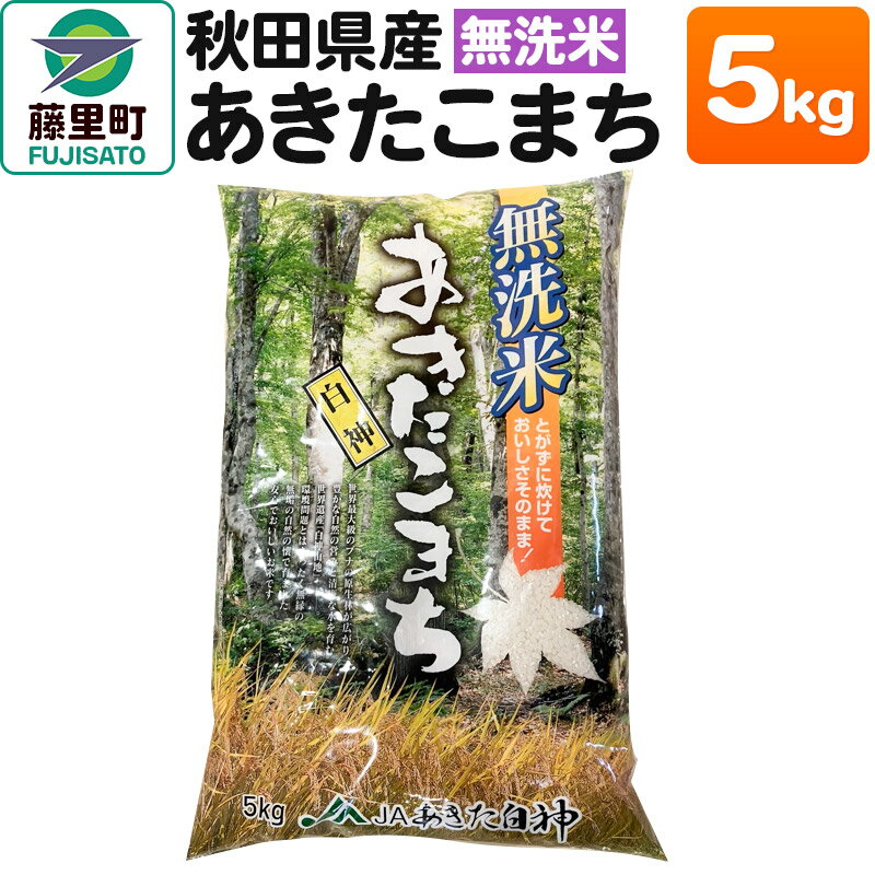 秋田県産 あきたこまち【無洗米】5kg×1袋