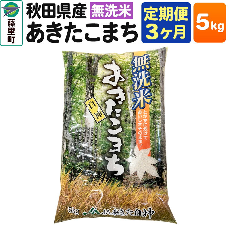 【ふるさと納税】【定期便3ヶ月】秋田県産 あきたこまち【無洗