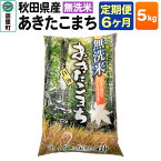 【ふるさと納税】【定期便6ヶ月】秋田県産 あきたこまち【無洗米】5kg×1袋